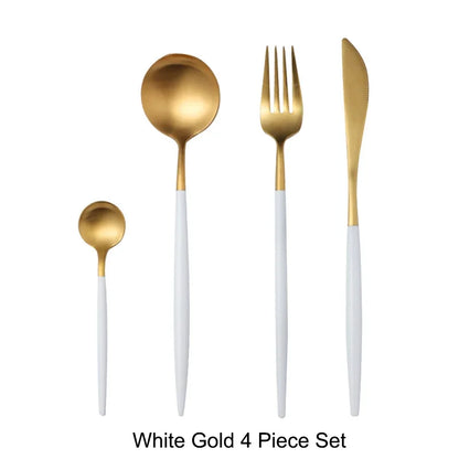 Stainless Steel Luxury Gold Cutlery Dinnerware Set