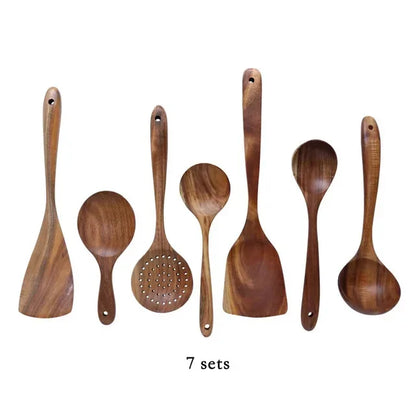 Teak Wood Tableware Tool Set