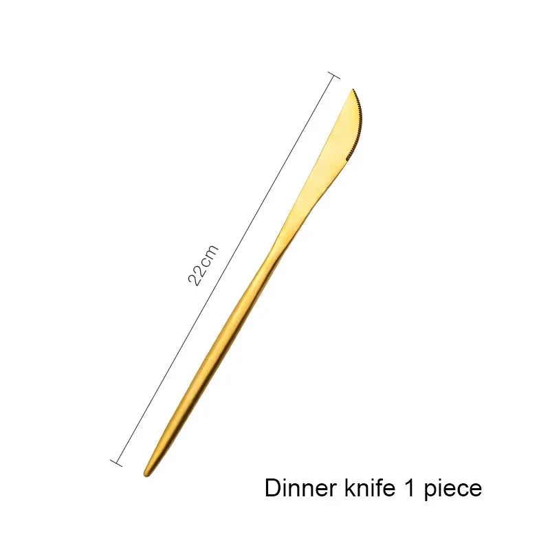 Stainless Steel Luxury Gold Cutlery Dinnerware Set