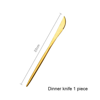 Stainless Steel Luxury Gold Cutlery Dinnerware Set