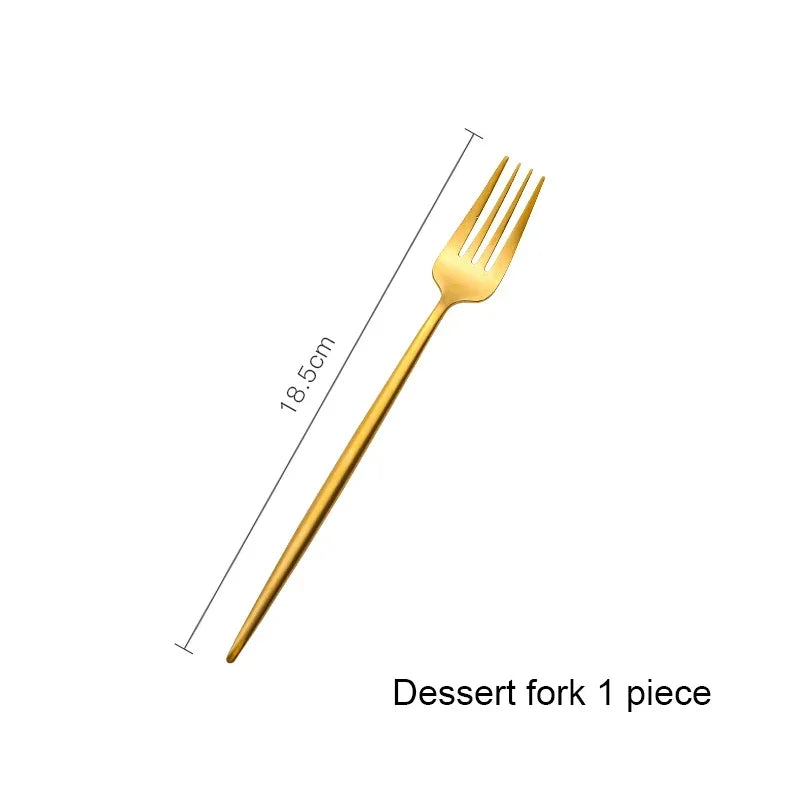 Stainless Steel Luxury Gold Cutlery Dinnerware Set