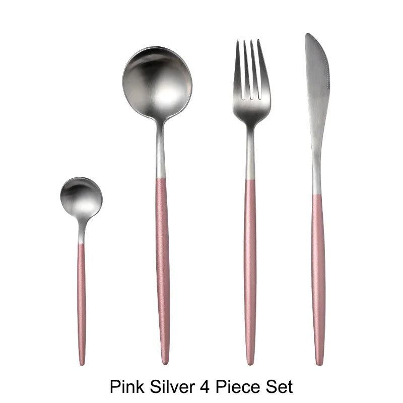 Stainless Steel Luxury Gold Cutlery Dinnerware Set