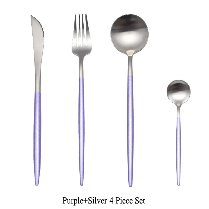 Stainless Steel Luxury Gold Cutlery Dinnerware Set