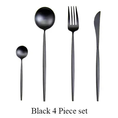 Stainless Steel Luxury Gold Cutlery Dinnerware Set