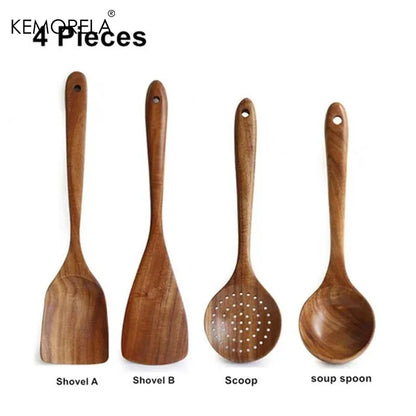 Teak Wood Tableware Tool Set