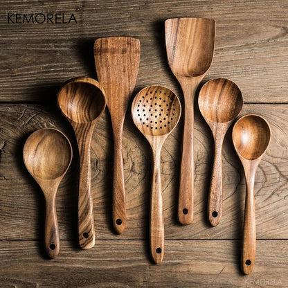 Teak Wood Tableware Tool Set