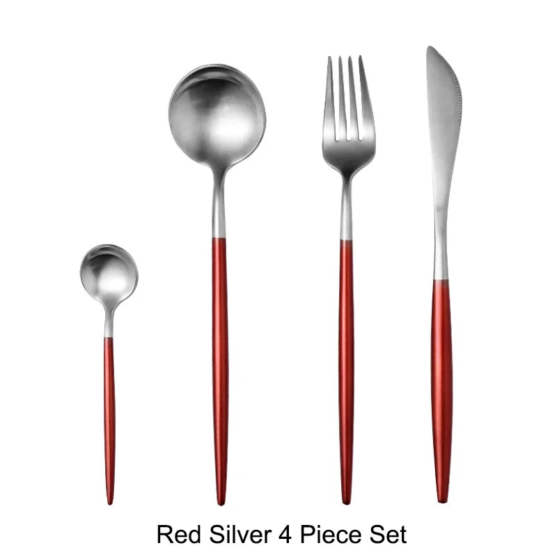 Stainless Steel Luxury Gold Cutlery Dinnerware Set