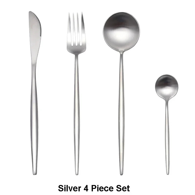 Stainless Steel Luxury Gold Cutlery Dinnerware Set