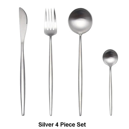 Stainless Steel Luxury Gold Cutlery Dinnerware Set
