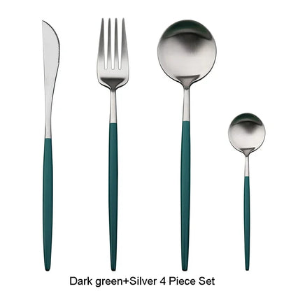 Stainless Steel Luxury Gold Cutlery Dinnerware Set