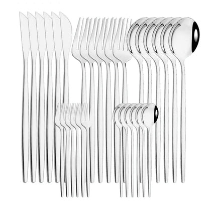 Stainless Steel Dinner Black Gold Dinnerware Set