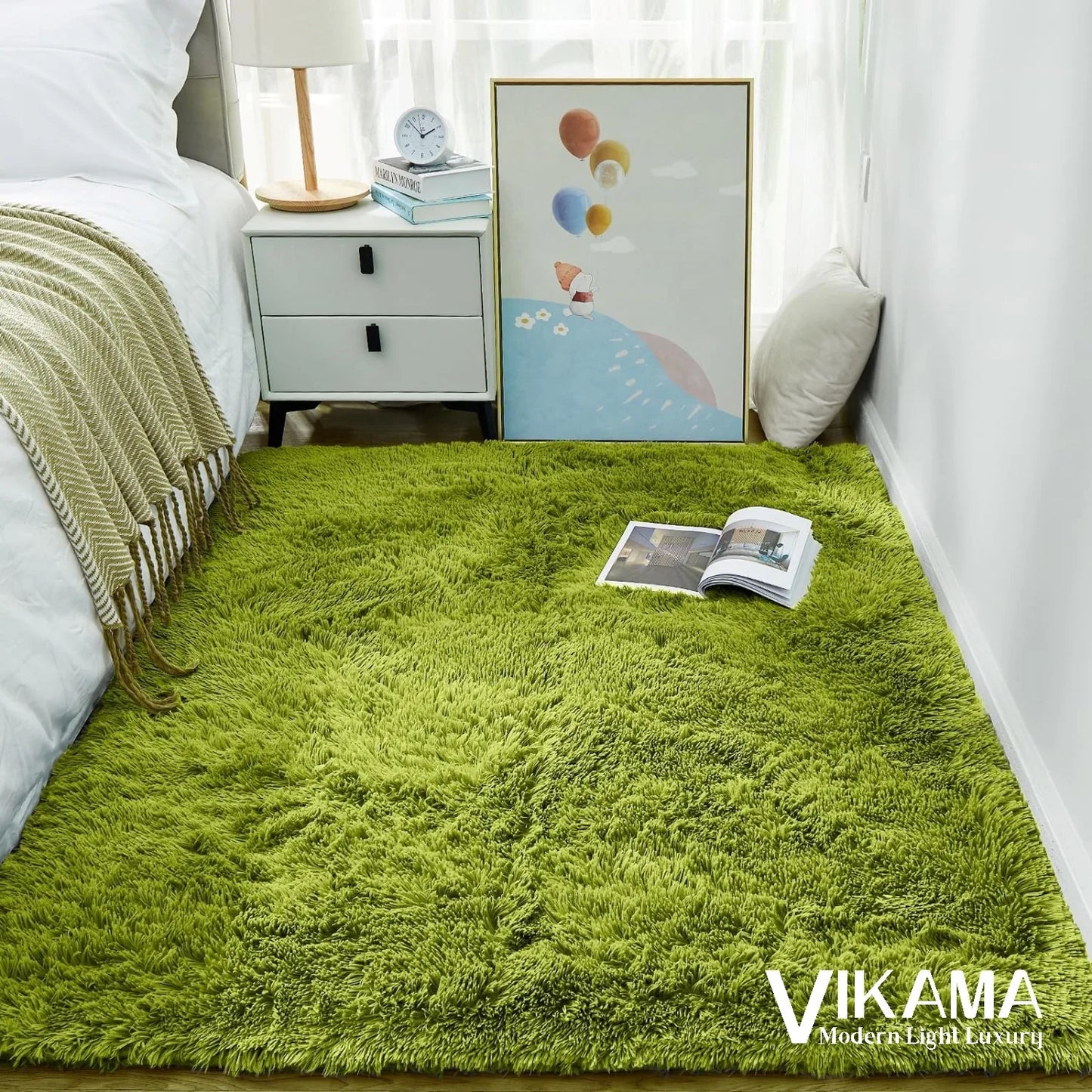 Luxurious Bedroom Wooly Carpet Rug