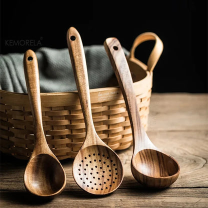 Teak Wood Tableware Tool Set