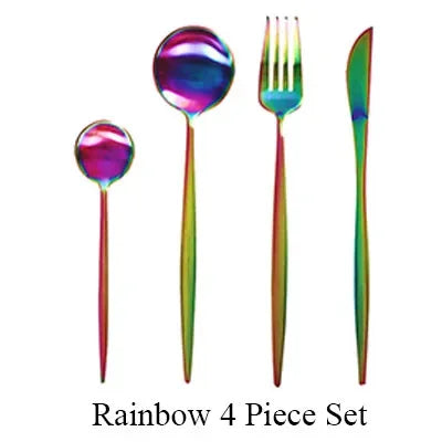 Stainless Steel Luxury Gold Cutlery Dinnerware Set