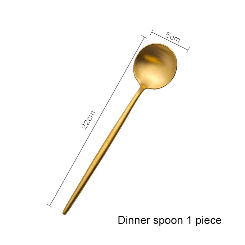 Stainless Steel Luxury Gold Cutlery Dinnerware Set