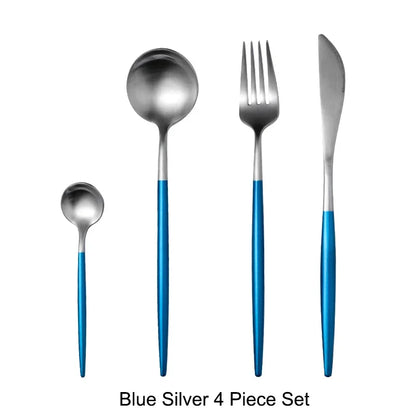 Stainless Steel Luxury Gold Cutlery Dinnerware Set