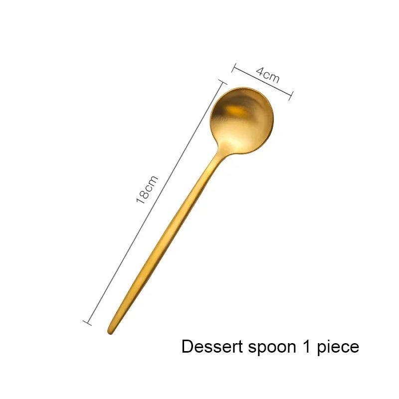 Stainless Steel Luxury Gold Cutlery Dinnerware Set